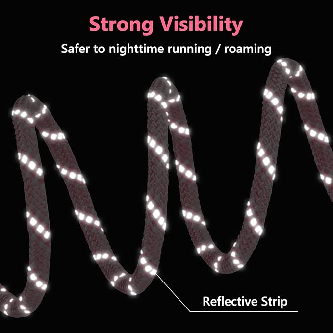 Tresbro Dog Camping Leash, 50ft/75ft/100ft Trolley System for Dogs up to 300lbs, Portable Lightweight Dog Runner Lead for Yard, Reflective Tie Out Cable for Camping, Courtyard, Park, Outside