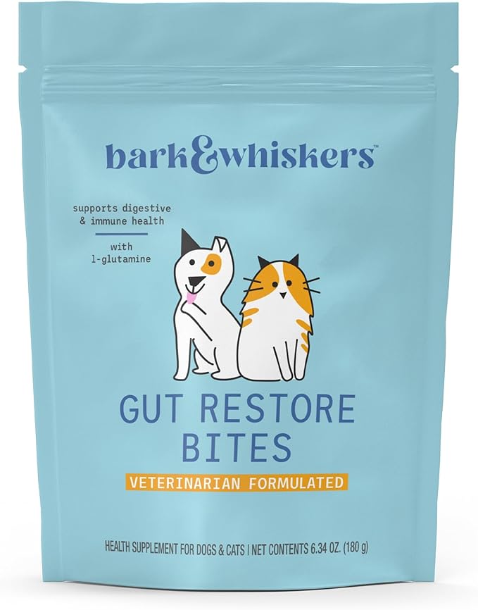 Dr. Mercola Bark & Whiskers Gut Restore Bites, 6.34oz (180 g), Supports Digestive and Immune System, Non-GMO