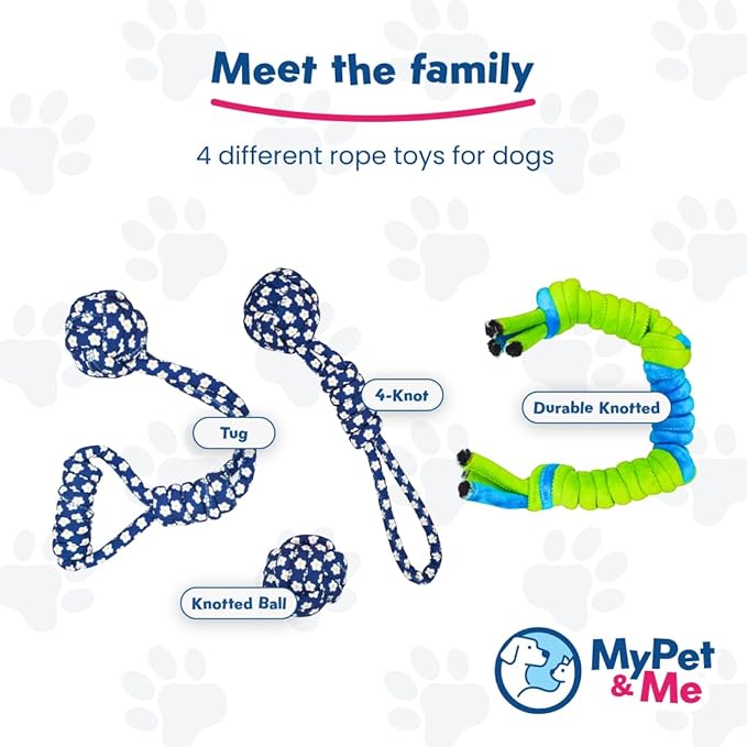 My Pet & Me - Tug of War Dog Toy for Dogs Durable Dog Rope Toy for Active Chewers - Pet Toy for Small, Medium and Large Dogs - Ideal Pet Gift for Indoor & Outdoor Play