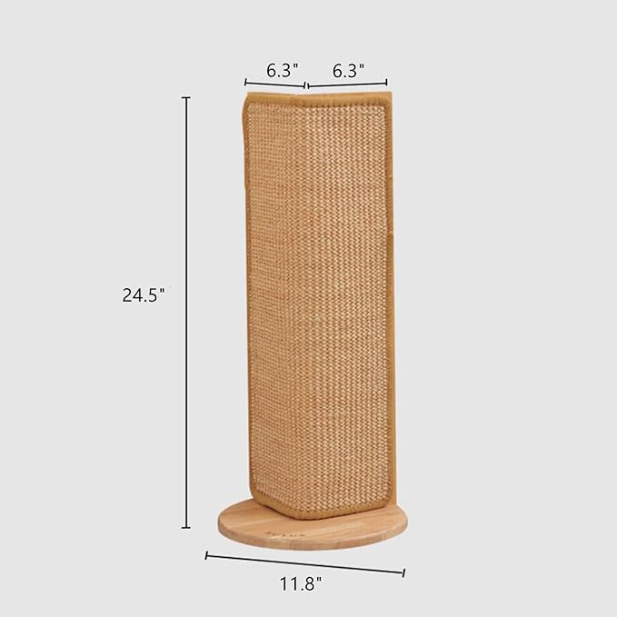 SHENGOCASE 2-Pack 24.5" Tall No Drilling Wall Sofa Couch Corner Cat Sisal Scratcher,Scratching Post,Replaceable Sisal Scratch Pad Mat, Couch Protector