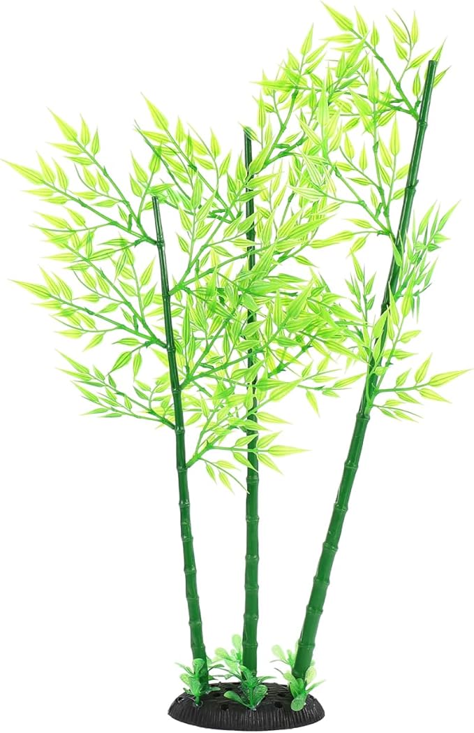 Artificial Aquarium Bamboo Plant: 19.6X4.3X2.5in Fish Tank Aquatic Landscape for Home Decoration