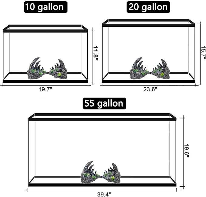 Aquarium Decoration Large and Tall for Fish Tank Rock Thematic Ornaments Aquarium Mountain View Stone Ornaments Aquarium Decor Shelter House Cave Fish Tank Decoration - Medium