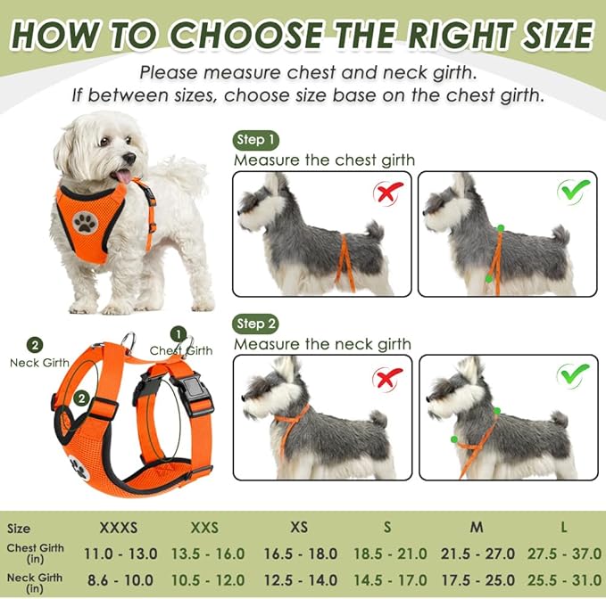 SlowTon Dog Seat Belt Harness for Car, Dog Car Harness Adjustable Mesh Breathable & Dog Seatbelt Safety Tether with Elastic Bungee for Small Medium Large Pets(Orange, Double Clip, L)