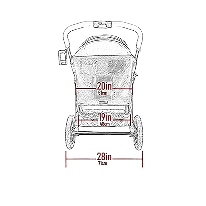 Pet Gear NO-Zip Double Pet Stroller, Zipperless Entry, for Single or Multiple Dogs/Cats, Plush Pad + Weather Cover Included, Large Gel-Filled Tires, Berry