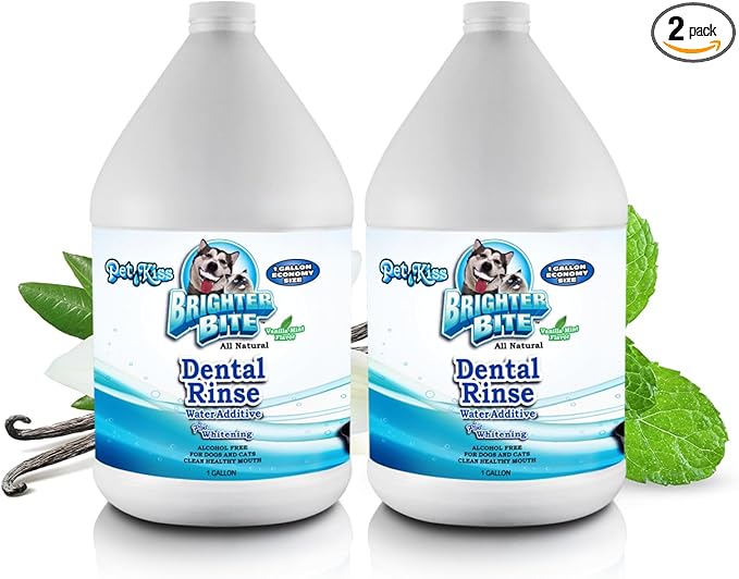 Pet Kiss Brighter Bite Dental Rinse for Pets, 1-Gallon (Pack of 2)