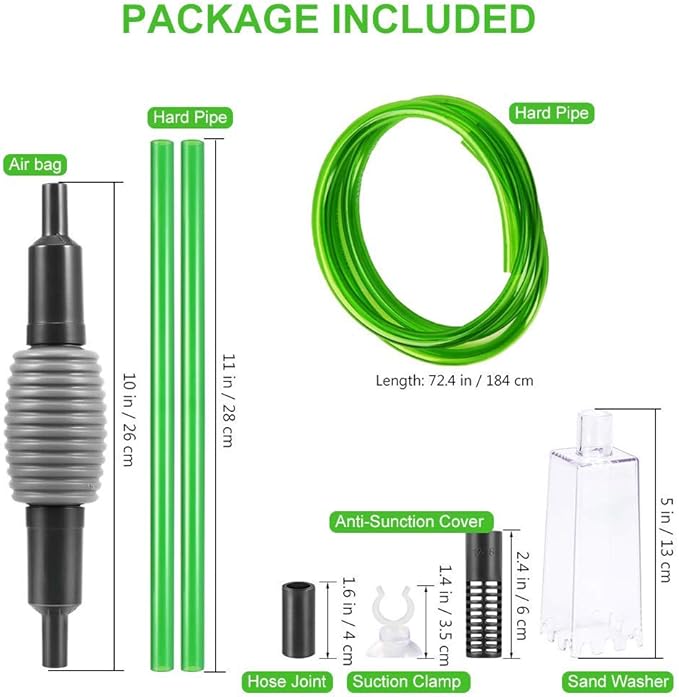 boxtech Fish Tank Water Change, Vacuum Siphon Water Changer Pump Sand Cleaner for Aquarium Water Filter