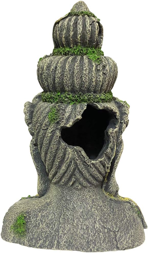 SLOCME Aquarium Buddha Head Statue Decorations - Aquarium Buddha Ornament Fish Tank Zen Decorations