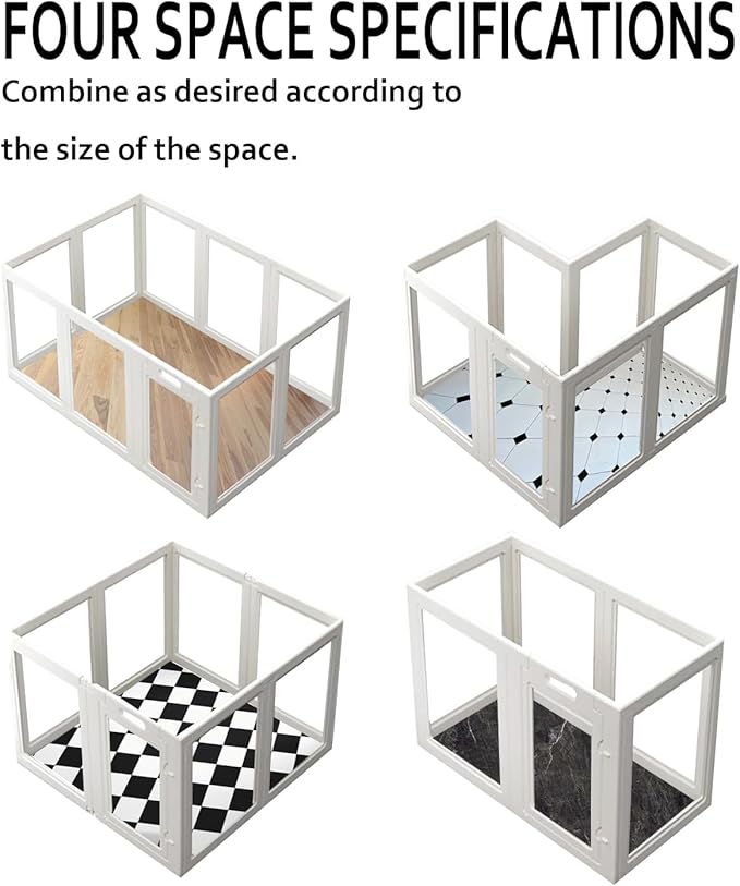 Clear Acrylic Dog Playpen Indoors, Sturdy Dog Play Pen with Door - 10 Panels, 30 Inch High, Easy Assembly, Puppy Playpen for Small and Medium Pets