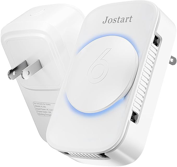 JOSTART- Air Ionizers (1 Pack)- Plug In Negative Ion Air Purifiers - Quiet Air Freshener for Home, Bedroom, Office, Basement - Portable Air Purifier Odor, Smoke, Dust, Pet Smell - Mini Air Cleaner