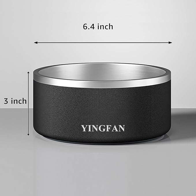 YINGFAN Dog Bowls Durable Non-Slip Stainless Steel Dog Bowls Heavy Duty Basic Bowl for Dogs (32 oz)