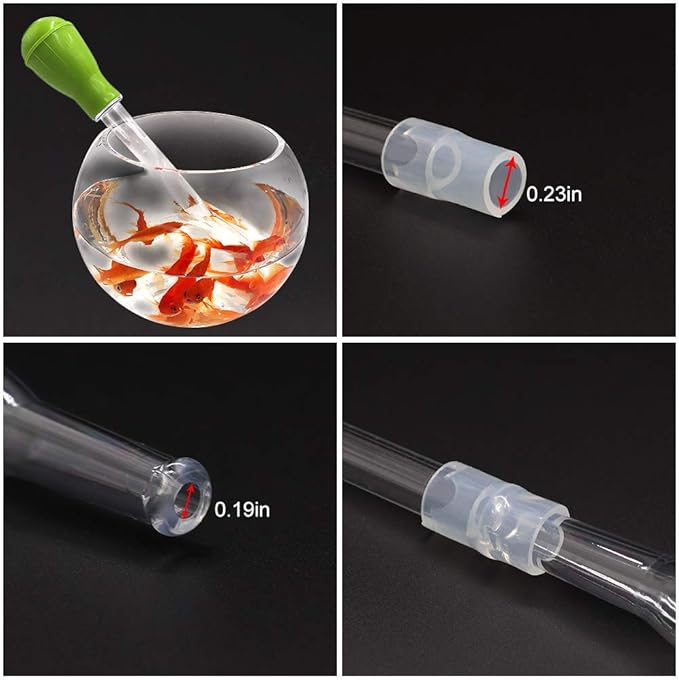 SLSON Aquarium Coral Feeder Waste Cleaner for Fish Tank Maintenance Long Pipette Suction Dropper Tool Acrylic Water Transfer Waste Remover Fish Feeder (20.4 inches)