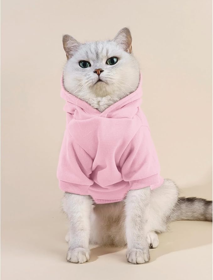 Cat Hoodies for Cats Puppy Pet Clothes Cat Apparel Little Miss Attitude Print Dog Hoodie for Small Medium Dogs Outfits for Kittens(Pink,2XL)