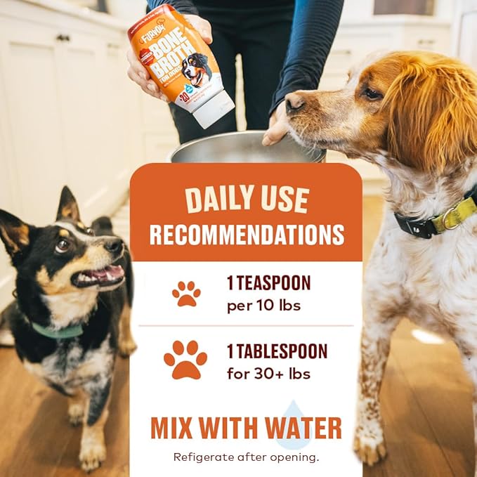 Chicken Bone Broth Concentrate for Dogs - Collagen Protein Supplement for Digestion, Mobility, Coat, Immune System, Joints - Healthy Dog Food Topper - Human Grade, Made in USA (12 oz, 20 Servings)