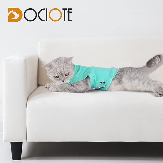 Soft Fleece Dog & Cat Sweatshirt - Warm Stretchy Hoodie for Small to Medium Dogs & Cats - Easy On Pullover for Cold Weather
