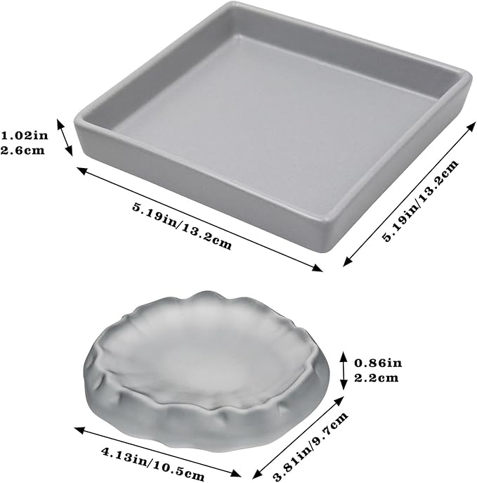 3 Pack Reptile Food Bowl Water Dish, Ceramics Reptile Feeding Bowl, Bearded Dragon Feeding Dish Kit, Tank Terrarium Aquarium Accessory for Hermit Crab Turtle Tortoise Lizard Frog Snail Leopard Gecko