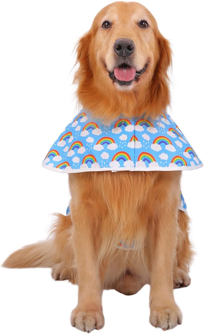 HDE Dog Raincoat Jacket Reflective Adjustable Hooded Pet Poncho Rain Coat with Leash Hole for Small to X-Large Dogs