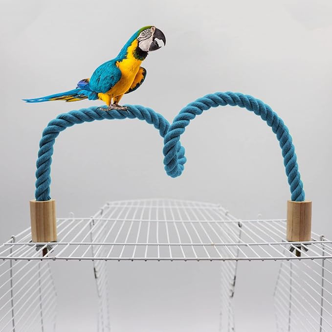 2 Pack Rope Perch, Swing, Cage Stand Pole Accessories, Climbing Toy for Parrot Parakeet Budgies Cockatiels Lovebirds (31.49"/80 cm)