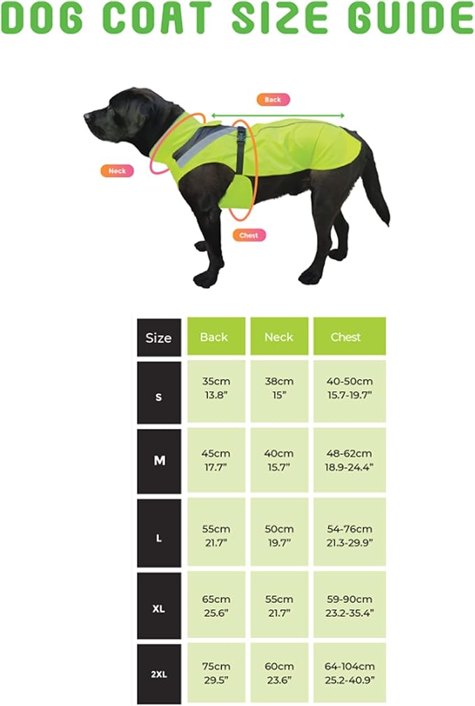 Dog Rain Coat - Waterproof, Reflective, Bright Yellow with Harness Hole (XL, Yellow)
