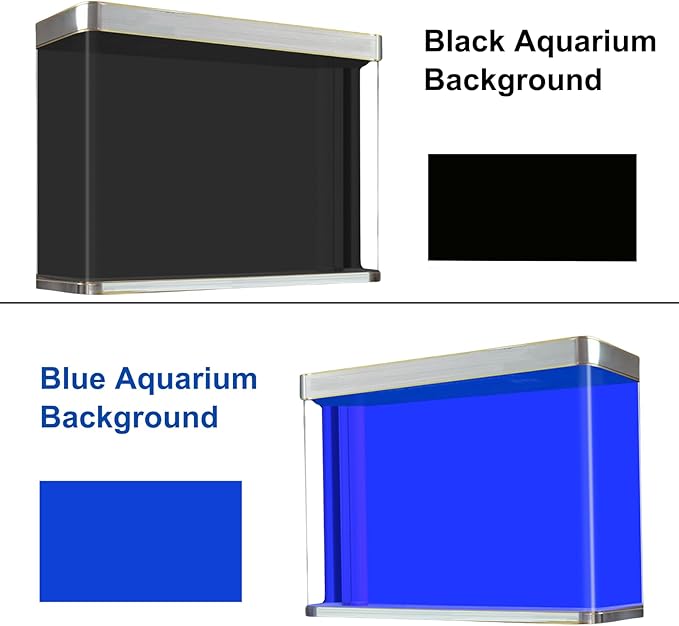 ELEBOX Aquarium Background Blue Black Fish Tank Background Picture 2 Sides Fish Backdrop for Aquarium Wallpaper 16"x 40"