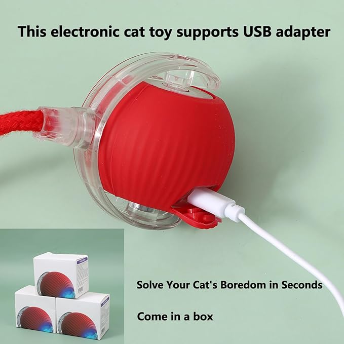 Nestoly Cat Toy, Indoor Automatic Moving Interactive Cat Toy Ball, Smart Cat Wheels for Indoor Cats, Chirping Motion Activate Cat Toys Best for Bored Solve Your Cat's Boredom in Seconds
