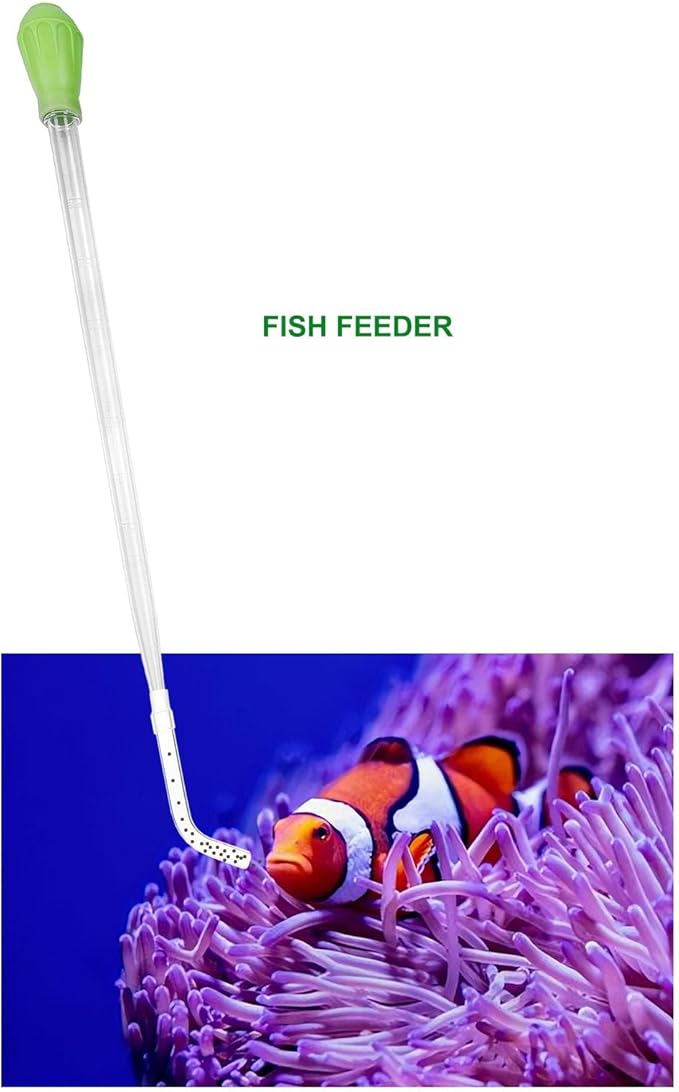 50ml Manual Coral Fish Feeder/Water Changer/Waste Remover with 2pcs Extension Pipes, Fecsam 17.7inch Aquarium Clean Tool for Fish Tank Cleaning, Aquatic Pipette Dropper, Gravel Cleaner Siphon