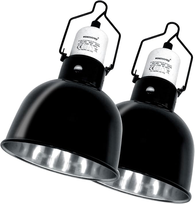 Reptile Light Fixture 2 Pack 5.5 Inch Deep Dome Lamp Fixture,Optical Reflection Reptile Basking Heat Bulb Lampshade for Bearded Dragon, Turtle, Snake and Lizard Terrarium