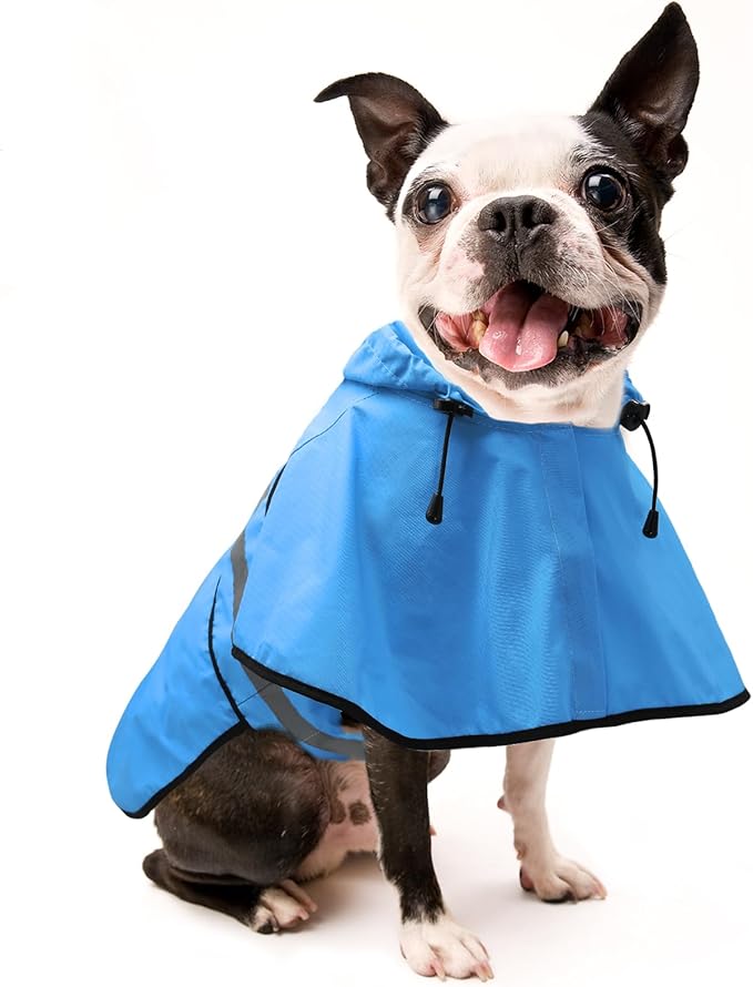 Candofly Dog Raincoat Reflective Dog Rain Jacket Waterproof Hooded Ponch Dog Rain Coat for Small Medium Large Dogs (XX-Large, Sky Blue)