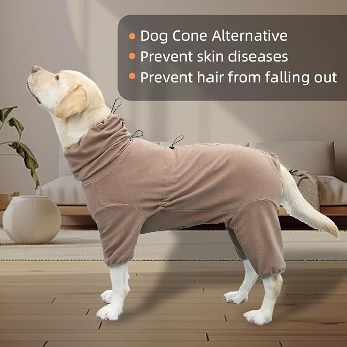 Dog Pajamas for Large Dogs,Extra Large Stretch, Suitable for Adult, Medium-Sized Dogs, Large Pet Jumpsuit Four-Legged Dog Clothes, Pet Clothing. (Coffee Color, 5XL)