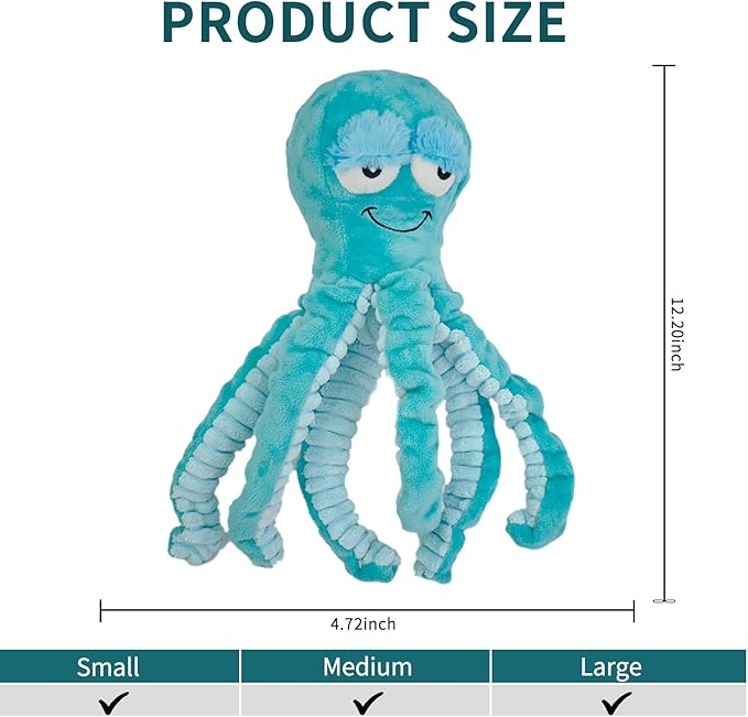 Octopus Dog Toys - Large Squeaky, Tug of War, Interactive Plush Toys for Small, Medium Puppies - Training Aid, Boredom Reducer