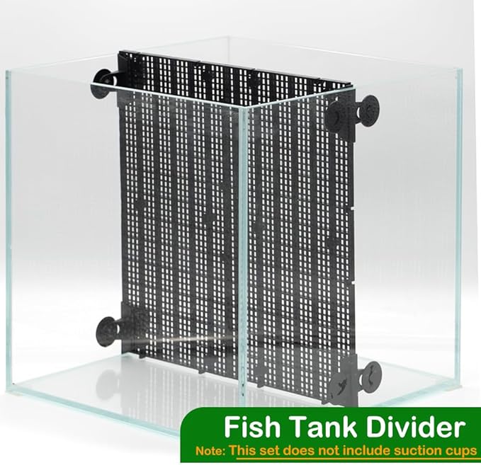 LINLAN 6 Pieces High-Density Aquarium Grid Plastic with 36 Brackets, Fish Tank Divider, Egg Crate for DIY Filtration and Bottom Protection in Aquascaping