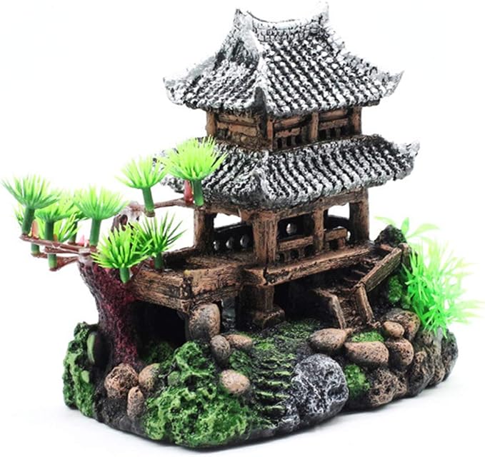 SLOCME Resin Castle Decorations, Multicolor Aquarium Sculpture - Eco-Friendly Fish Tank Castle Ornaments