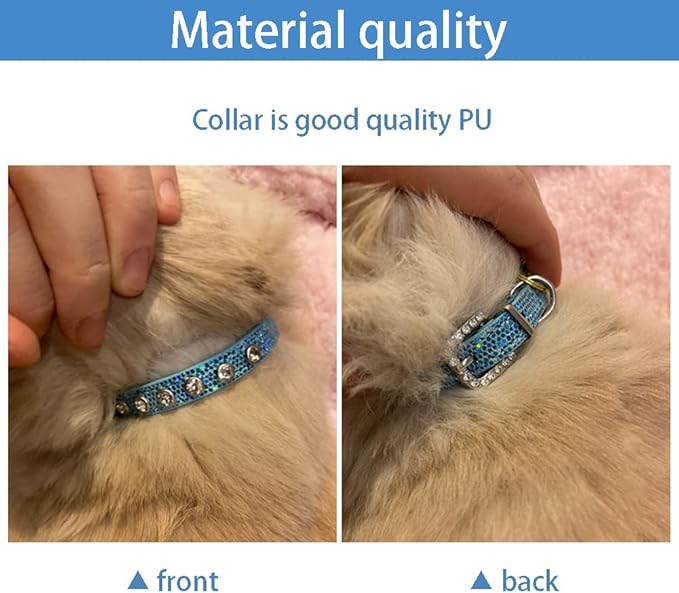 Cat Collar Rhinestone Bling Cute Cat Collars Accessories for Pet Collars Adjustable Ideal for Girl Cats Male Cats(Rosered)