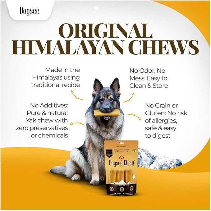 Dogsee Himalayan Yak Chews with Turmeric/Curcumi (Small - 5 Chews)