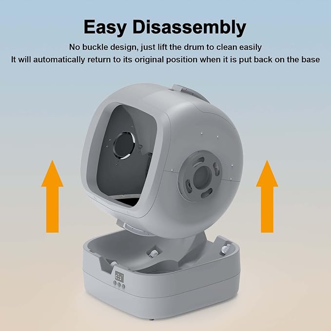 Automatic Self-Cleaning Cat Litter Box with APP-Controlled, Weight Tracking โ 86L Ultra-Quiet, Smart Health Monitor, and Safe Anti-Pinch Design (Assembly Required) -Light Grey
