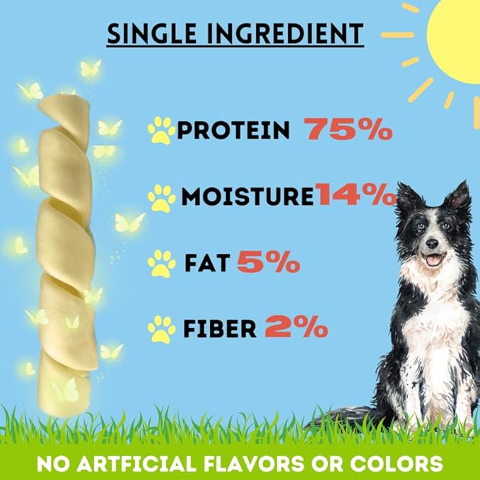 BULLYSTICKS & MORE 6 Inch Beef Cheek Springs for Dogs (10 Count) - Bully Springs Dog Chews - No Hide Bones
