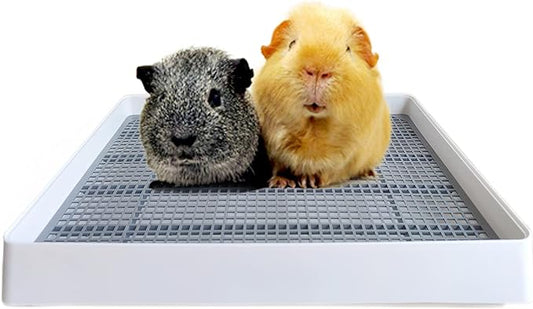 PODOO Rabbit Large Litter Box, Guinea Pig Training Pan Cage with Toilet Tray, Ideal for Rats, Ferret, Bunny Small and Medium Animals (Medium)
