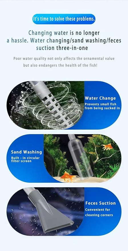 66.9IN Siphon Gravel Vacuum,Fish Tank Cleaner Aquarium Fish Tank Changing Water Cleaning Gravel and Sand Supplies & Cleaning Tools