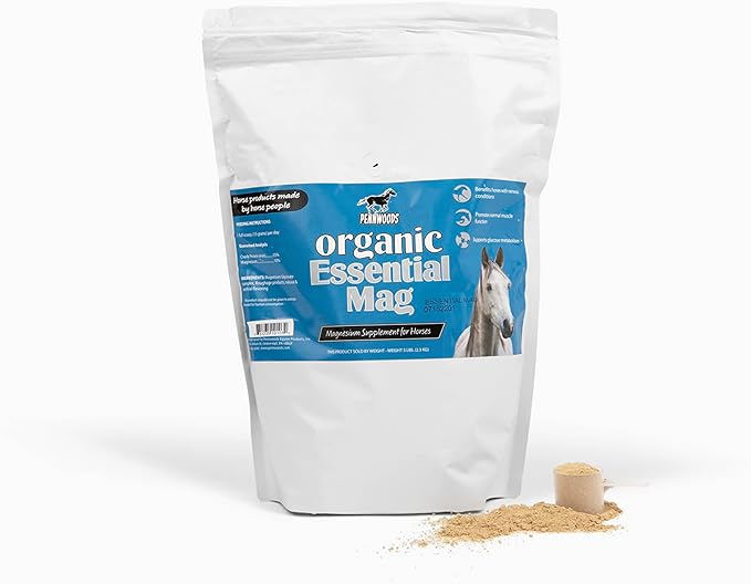 Organic Essential Mag, Magnesium for Horses Supplement, Aids in Glucose Metabolism, Reducing Stress and Provides Calm for Your Horse, 5 LB Bag