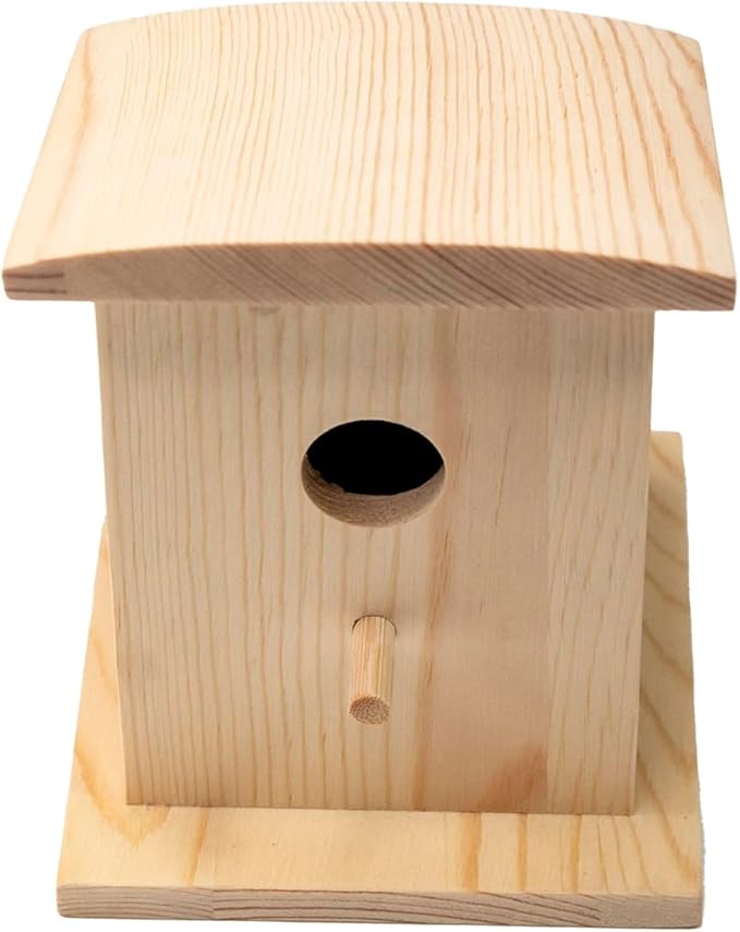 Berfutall-DIY Wooden Bird House for Outdoor, Wild Bird Feeder, Hanging Birdhouse,Perfect for Cardinals, Bluebirds, and More. (E)
