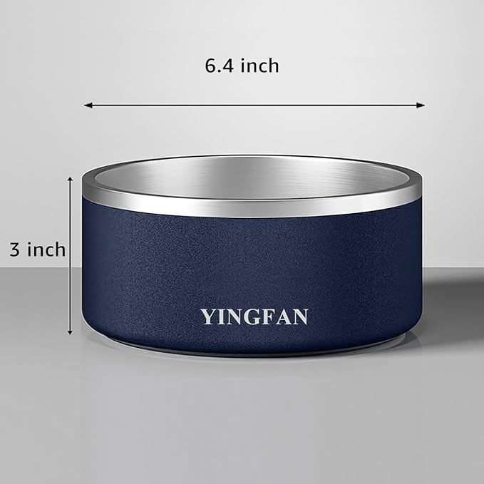 YINGFAN Dog Bowls Durable Non-Slip Stainless Steel Dog Bowls Heavy Duty Basic Bowl for Dogs (32 oz)