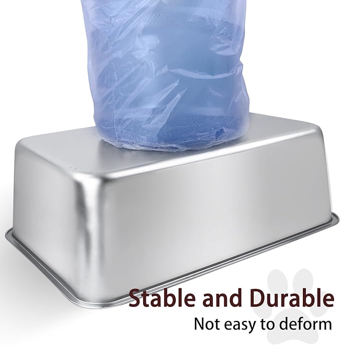 Stainless Steel Cat Litter Box for Adult Cats or Kitty/Kitten 23.6"x15.8"x8" Rust-Proof, High Side, Non Stick, No Smell, Easy to Clean Metal Cat Litter Box