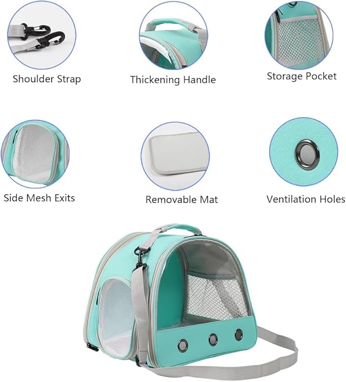 Bearded Dragon Carrier,Lizards Travel Bag, Small Animal Travel Carrier for Hedgehog Rat Parrot Bird, Portable Guinea Pig Travel Carrier for 2