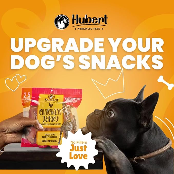 Hubert Pet Gourmet Duck Jerky Dog Treats, High Protein & Low Fat, Healthy & Natural, No Additives, 1 lb Bag