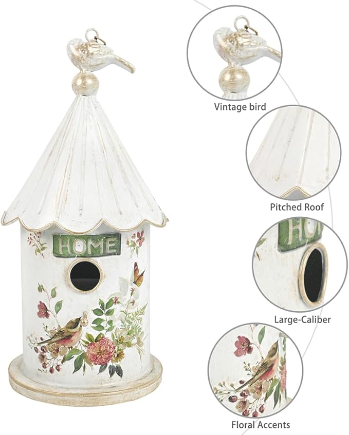Metal Hanging Birdhouses for Outdoors Bird Houses for Outside Unique Bird Nest for Bluebird Wren Chickadee Sparrow Bird Nest Box for Garden Patio