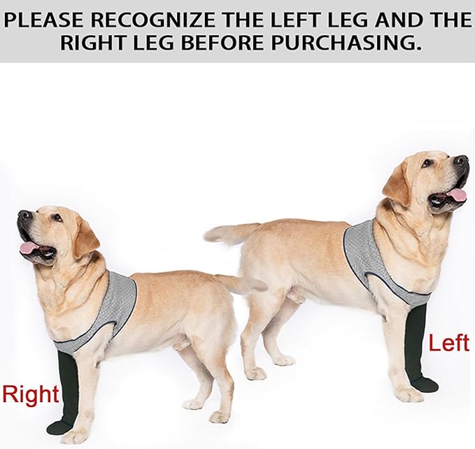 COODEO Dog Socks to Prevent Licking Paws, Healing Boots & Paw Protectors with Non-Slip Bottoms for Wound Protection, Waterproof Sleeve Shoes for Licking(Grey,XL_Right