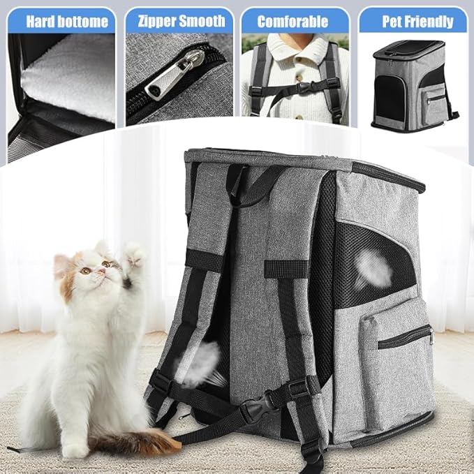 LUNATAIL Pet Carrier Backpack with Steel Frame — Privacy-Focused Travel Bag for Pets