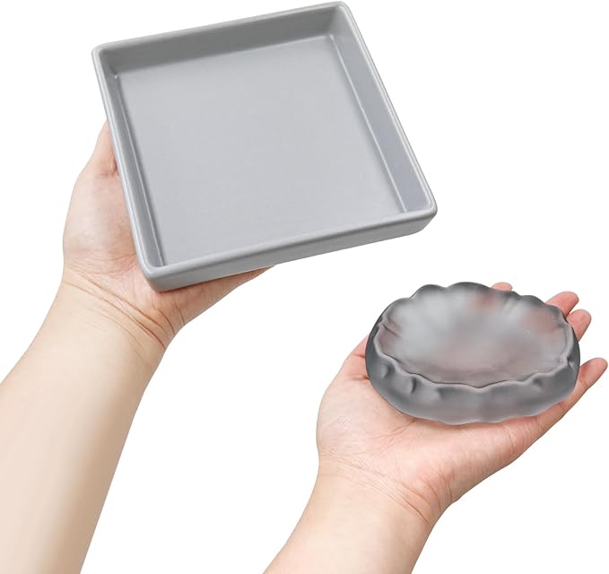 3 Pack Reptile Food Bowl Water Dish, Ceramics Reptile Feeding Bowl, Bearded Dragon Feeding Dish Kit, Tank Terrarium Aquarium Accessory for Hermit Crab Turtle Tortoise Lizard Frog Snail Leopard Gecko