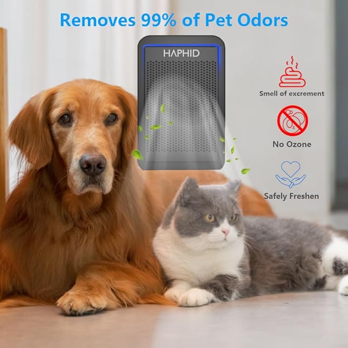 Cat Litter Deodorizer 99%, Pet Odor Eliminator for Strong Odor with Catalyst Filter, Air Purifier Plug In Air Freshener for Home & Pets Litter Box Room Wardrobe Toilet Shoe Cabinet(2-Pack)