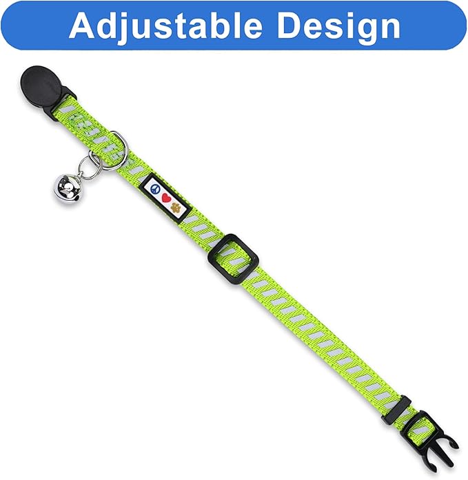 Pawtitas Personalized Cat Collar With Breakaway Safety Release Buckle Adjustable Length