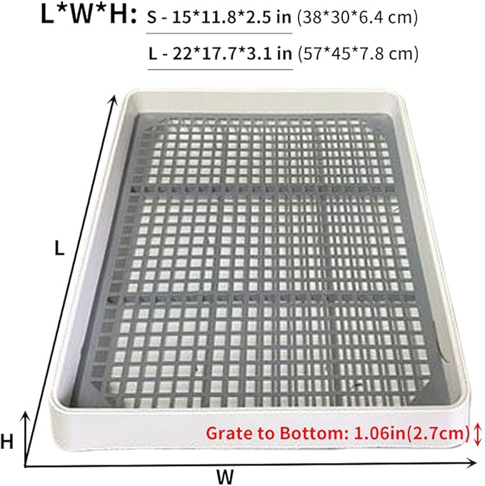 Oncpcare 15x12 Guinea Pig Litter Box with Grid, Small Animal Litter Tray for Cage, Bunny Restroom Pan Toilet Potty Training for Rabbit Ferret Chinchilla Rat